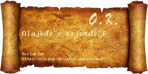 Olajkár Kristóf névjegykártya